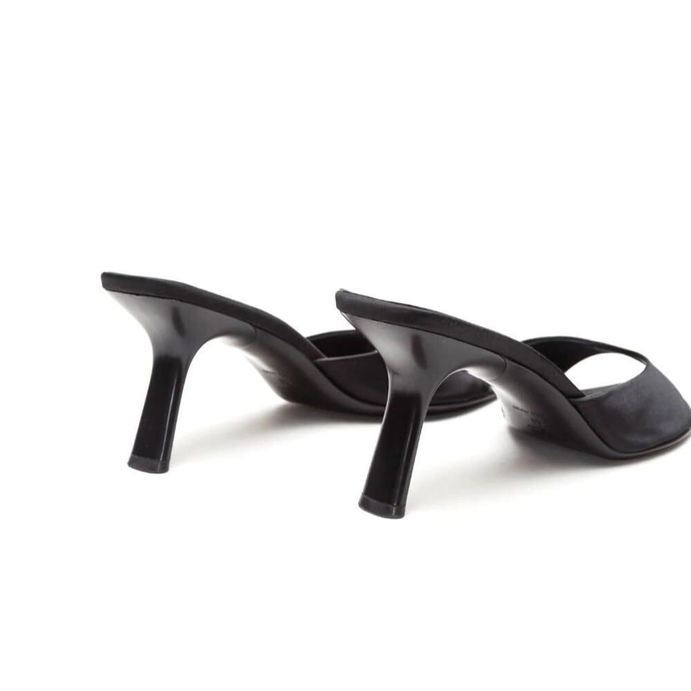 PRADA Vintage Tilted Heel Sandals Black Satin EU: 40 US: 10 Sandal Unique Find - Picture 8 of 11